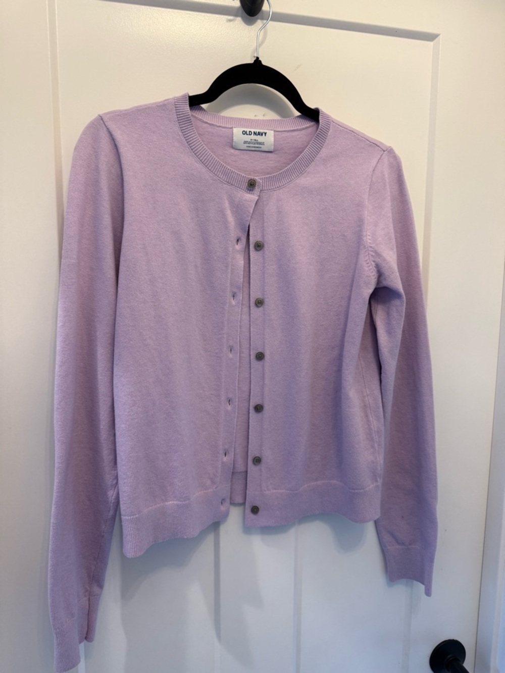 Old Navy Lilac Button-Front Crewneck Cardigan